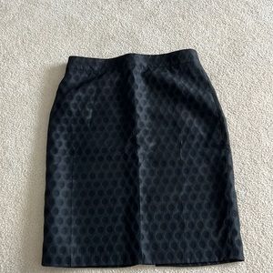J Crew The Pencil Skirt Black with Polka Dots Size 0